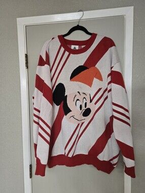 Mickey Mouse Red and White Christmas Sweater - Disney Style